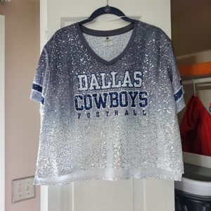 Dallas Cowboys Sequence Crop Top